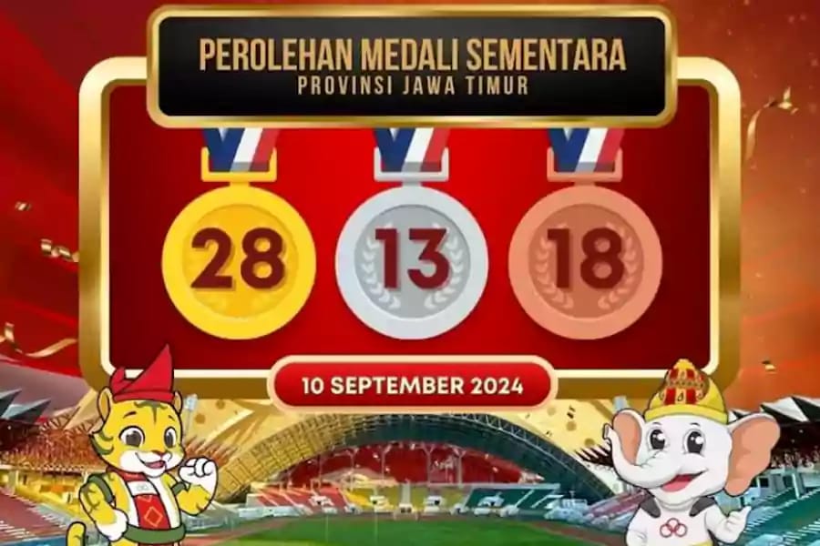 Bangga! Jatim Tertinggi dalam Perolehan Sementara Medali Emas PON XXI&nbsp;2024